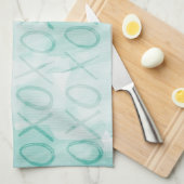 Mint XOXO Love Theedoek (Quarter Fold)