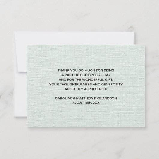 Mint | Yellow Floral Dank u bruiloft Kaart (Achterkant)