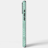 Mint Zigzag Stripes Monogram Case-Mate iPhone Case (Achterkant / Links)