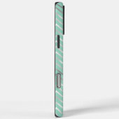 Mint Zigzag Stripes Monogram Case-Mate iPhone Case (Achterkant / Rechts)