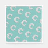 Mint zilveren letter C Servet (Voorkant)
