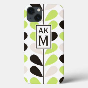 Mint & Zwart Bloemen Patroon iPad Mini Case