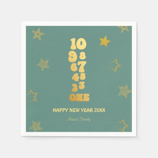 Minted New Years Eve Party Servet (Voorkant)
