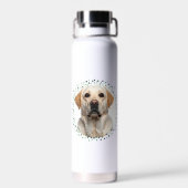 Mintegroene Labrador | Aangepaste naam & foto Waterfles (Achterkant)