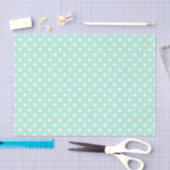mintgroen en wit polka dots tissue papier (Craft)