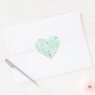 Mintgroene en turquoise frostingroosstickers hart sticker