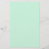 Mintgroene Monogram Naam Aangepaste Kleur Elegant Briefpapier (Achterkant)