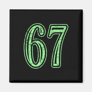 Mintgroene nummer 67 distressed sportnummer trui magneet
