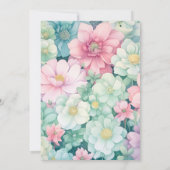 Mintgroene, roze en duifgrijze bruiloft kaart (Achterkant)