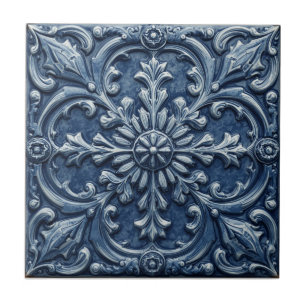 Minton Victoriaanse namaak reliëf blauwe reproduct Tegeltje