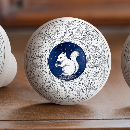Mintons Squirrel British Royal Blue Victorian Keramische Knop