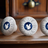 Mintons Squirrel British Royal Blue Victorian Keramische Knop