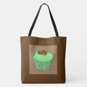 Mints Frosted Chocolade Cupcake, Fractale Achtergr Draagtas (Achterkant)