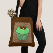Mints Frosted Chocolade Cupcake, Fractale Achtergr Draagtas (Dichtbij)