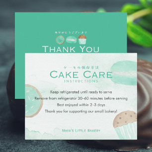 Mintsnoepjes Waterverf Cake Verzorgingsinstructies Bedankkaart