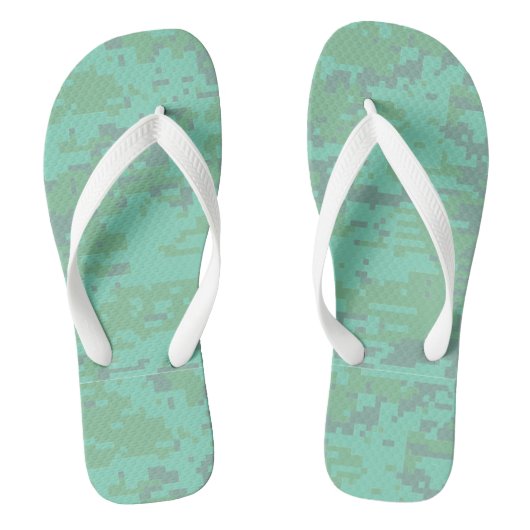 Minty Digital Camo Pattern Teenslippers (Voetbed)
