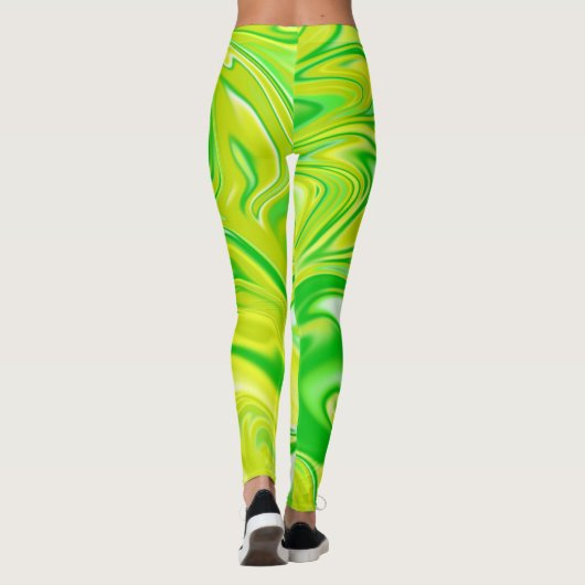 Minty Dream: de zachte wervelingen van groen marme Leggings (Achterkant)