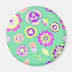 Minty Floral Magnets Magneet