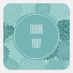 Minty Flowers Vierkante Sticker