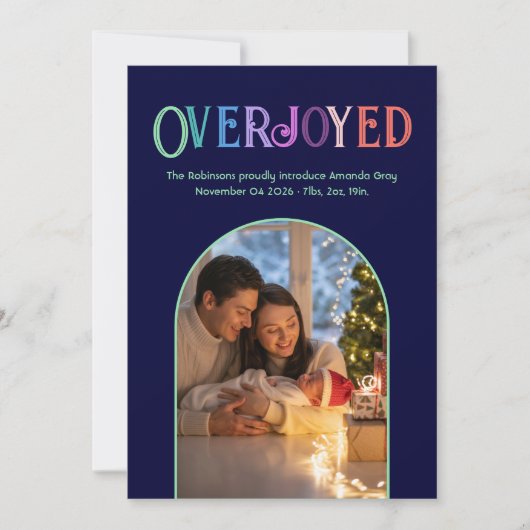 Minty Fresh Xmas Faire-part de naissance bébé phot (Devant)