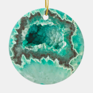 Minty Geode Crystals Keramisch Ornament