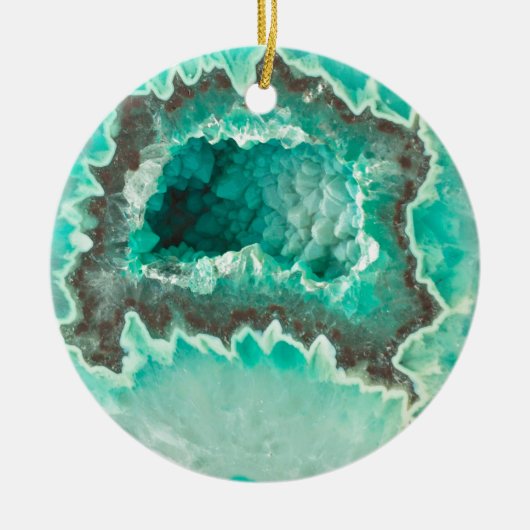 Minty Geode Crystals Keramisch Ornament (Voorkant)