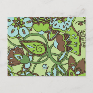 Minty Green Floral Briefkaart