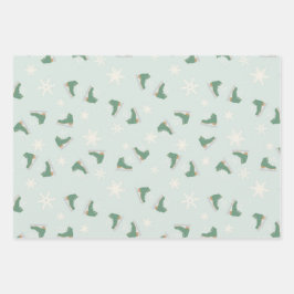 minty green ice skates inpakpapier vel