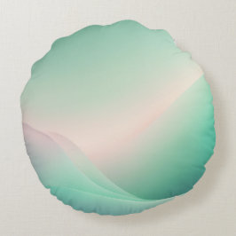 Minty Green Roos AI kunst Rond Kussen