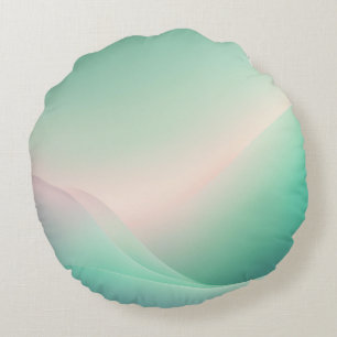 Minty Green Roos AI kunst Rond Kussen