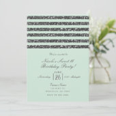 Minty Mint Green & Silver Glitter Stripes Party Kaart (Staand voorkant)