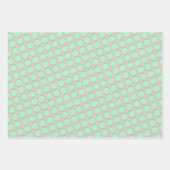 Minty Peach Whimsy Wrapping Paper Flat Sheet Set (Voorkant)
