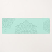 Minty Teal Decorative Modern Mandala With Initials Yogamat (Voorkant (horizontaal))