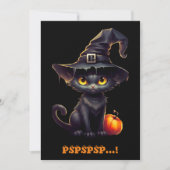 Minuit Le Chat Noir Cuisine Halloween Invitation (Devant)