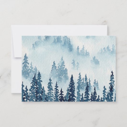 Minuit Lune Mariage Rustique Carte RSVP (Dos)