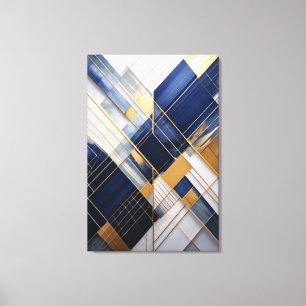 Minuit & Marbre : Art Déco Géométrique Navy et Or