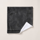 Minuit Onyx Romance | Black Satiny Grunge Damask (Gant de toilette)