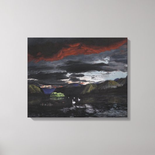 Minuit sur le fleuve Yukon : Toile non découpée (Recto)