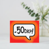 Minus 50 DKP! Briefkaart (Staand voorkant)