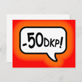Minus 50 DKP! Briefkaart (Voorkant / Achterkant)