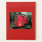 Minuscule caravane rouge tzigane customisée (Dos)