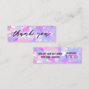 minuscule carte de visite rose violet opal