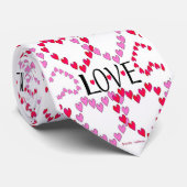 Minuscule Coeur rose rouge Cravate d'AMOUR (Roulé)