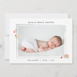 Minuscule Faire-part de naissance Rainbow Baby