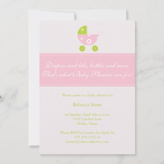 minuscule invitation au baby shower de transport { (Devant)