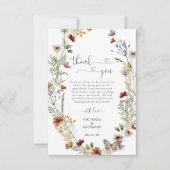 Minuscule Mariage Fleur sauvage Merci Cartes (Devant)