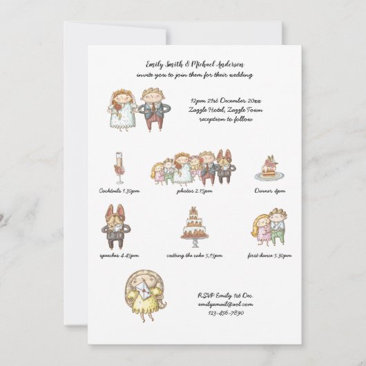 Minuscule Mariage Invitation Rustique manuscrit (Devant)