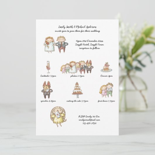 Minuscule Mariage Invitation Rustique manuscrit (Debout devant)