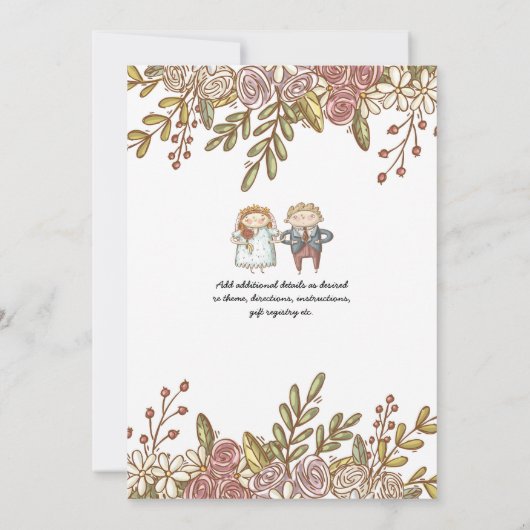 Minuscule Mariage Invitation Rustique manuscrit (Dos)