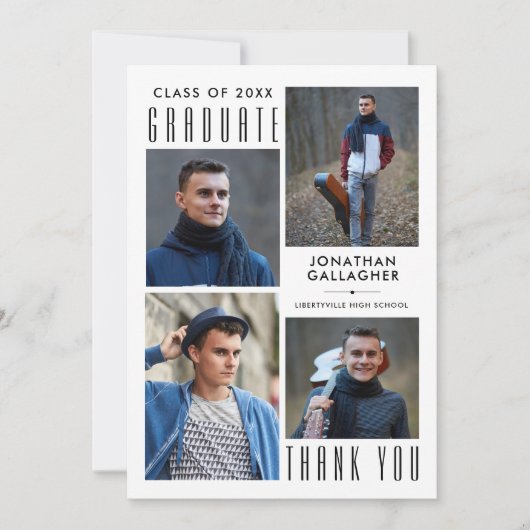 Minuscule MERCI de fin d'études Cinq photos noir (Devant)